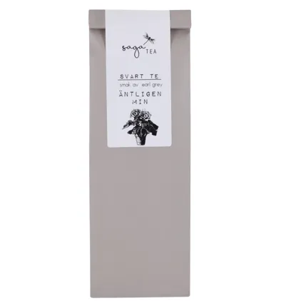 grå-äntligen-min Saga te, Black tea Äntligen min, taste of earl grey