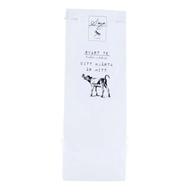 Svart, Ditt hjärta är mitt Saga te, Black tea Ditt hjärta är mitt, taste of raspberry & liquorice