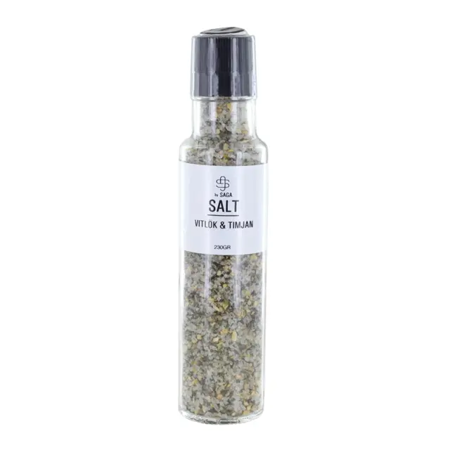 salt-vitlök-och-timjan Saga Salt ,Garlic & Thyme 230gr