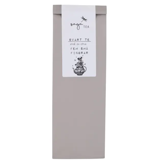 grå-fem-små-fingrar Saga te, Black tea Fem små fingrar, taste of citrus