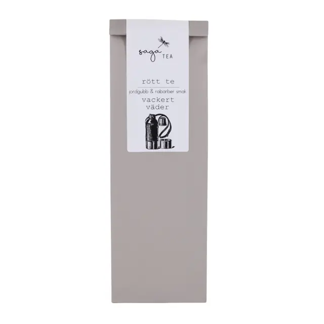 grå-vackert-väder Saga te, Red tea Vackert väder, taste of strawberry & rhubarb
