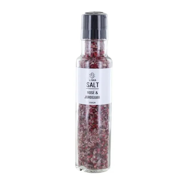 salt-rose-och-jordgubb Saga Salt, Strawberry & Pinkpepper 230gr