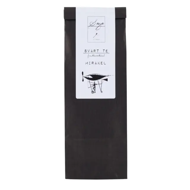 svart mirakel Saga te, Black tea Mirakel, taste of fruit cocktail