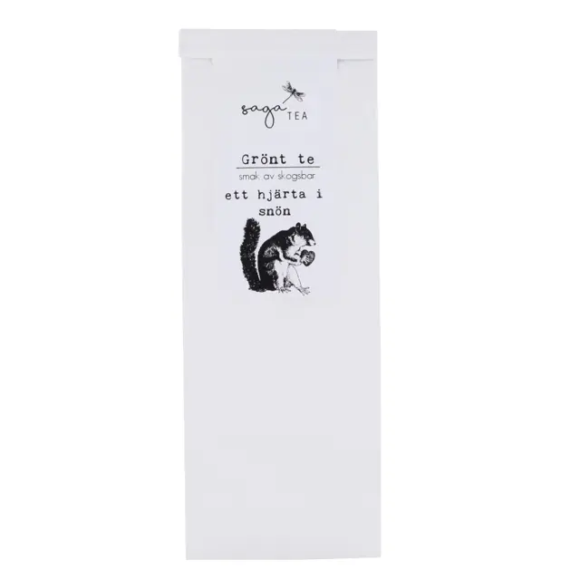 grönt te ett hjärta i snön Saga Te, Green tea Ett Hjärta i snön, taste of forest berries & vanilla