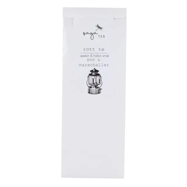 rött-te-snö-och-maschaller Saga Te, Red tea Snö & Marschaller, taste of orange, lemon and raspberry