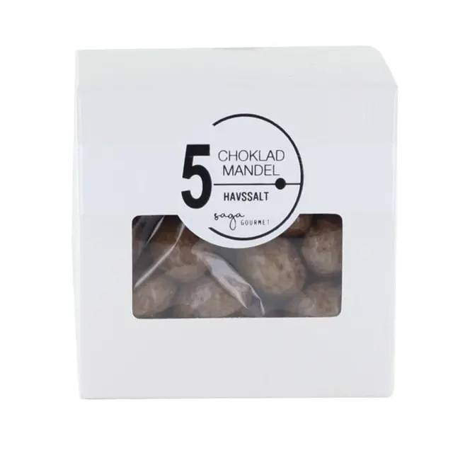 Saga-mandel-havssalt Saga Chocolate Almonds Seasalt 200gr NEW!