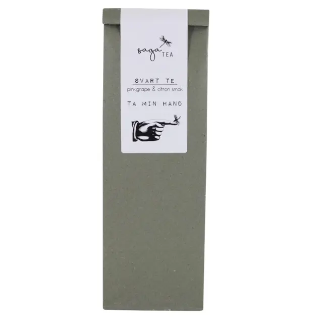 grön-ta-min-hand Saga te, Black Tea Ta min hand, taste of pinkgrape fruit & lemon