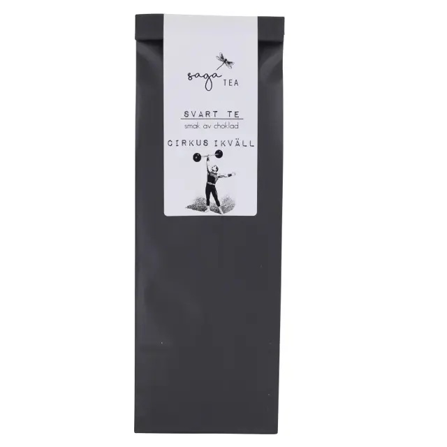 svart-cirkus-ikväll Saga te, Black tea Cirkus i kväll, taste of chocolate