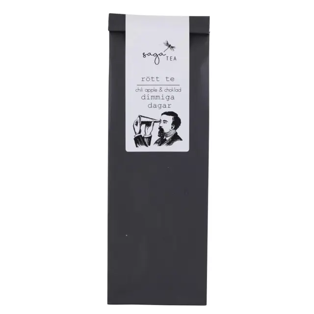 svart dimmiga-dagar Saga te, Red tea Dimmiga dagar, taste of chili, apple & chocolate