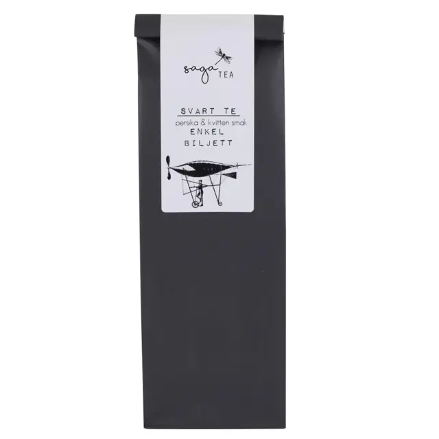 svart enkel-biljett Saga te, Black tea Enkel Biljett, taste of peaches & quince
