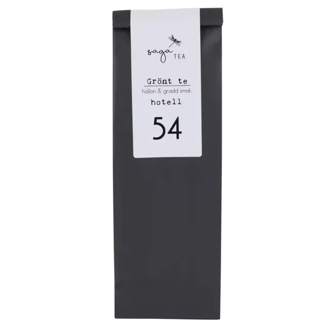 svart green tea hotell-54 Saga te, Green tea Hotell 54, taste of raspberry & cream