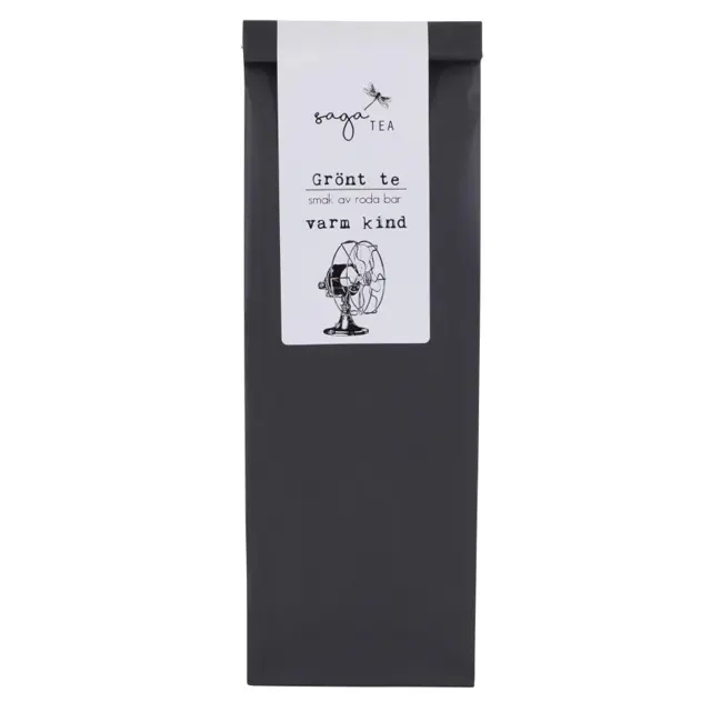 svart green tea varm-kind Saga te, Green tea Varm kind, taste of red berries