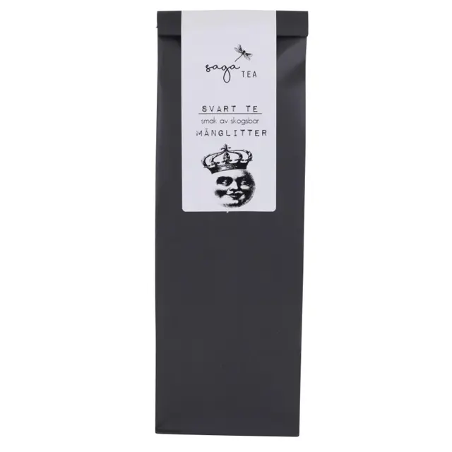 svart-månglitter Saga te, Black tea Månglitter, taste of forest berries