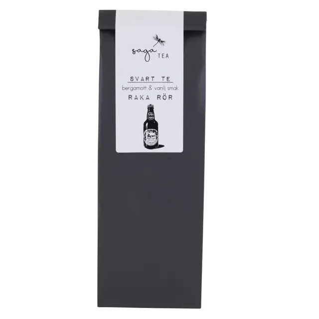 svart-raka-rör Saga te, Black tea Raka rör, taste of bergamott & vanilla