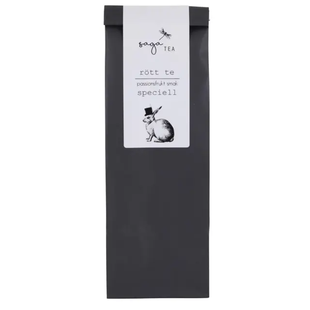 svart speciell Saga te, Red tea Speciell, taste of passionfruit