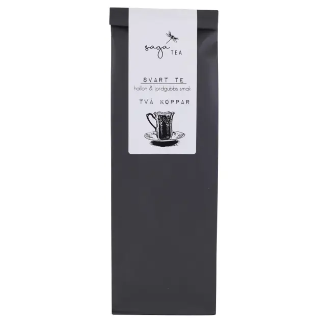 svart-två-koppar Saga te, Black Tea Två koppar, taste of raspberry & strawberry