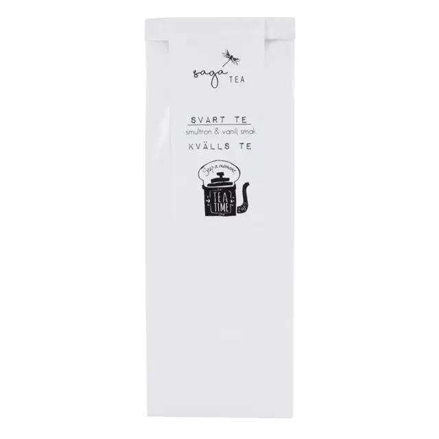 vit-kvälls-te Saga te, Black Tea Kvälls te taste of wild strawberry & vanilla