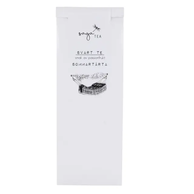 vit-sommartårta Saga te, Black tea Sommartårta, taste of passionfruit