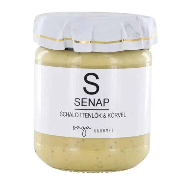 saga-schalottenlök Saga Mustard Shallots & Chervil 250gr NEW!