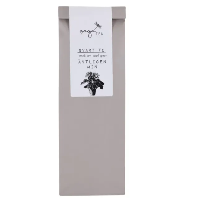 grå-äntligen-min Saga te, Black tea Äntligen min, taste of earl grey