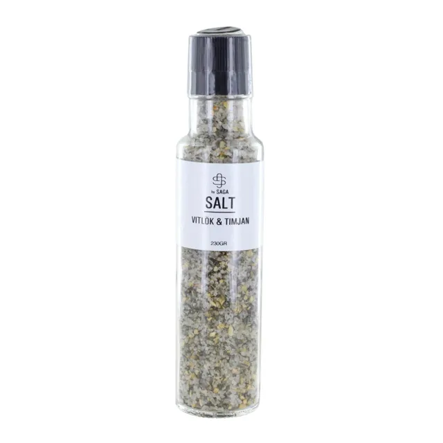 salt-vitlök-och-timjan Saga Salt ,Garlic & Thyme 230gr