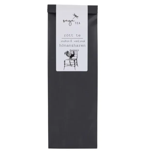 svart red tea hönan-&-haren Saga te, Red tea Hönan & Haren, taste of wild strawberry & vanilla
