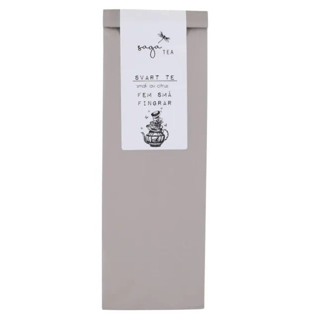 grå-fem-små-fingrar Saga te, Black tea Fem små fingrar, taste of citrus
