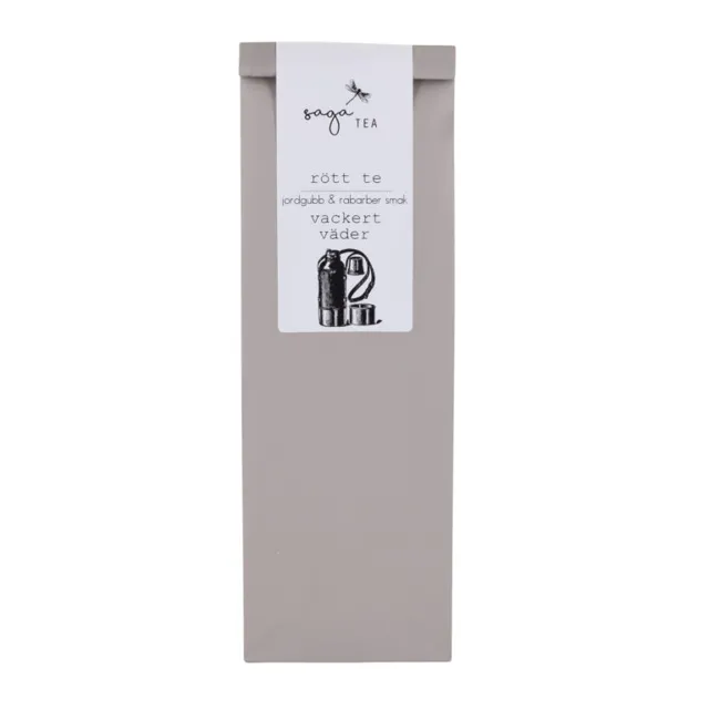 grå-vackert-väder Saga te, Red tea Vackert väder, taste of strawberry & rhubarb