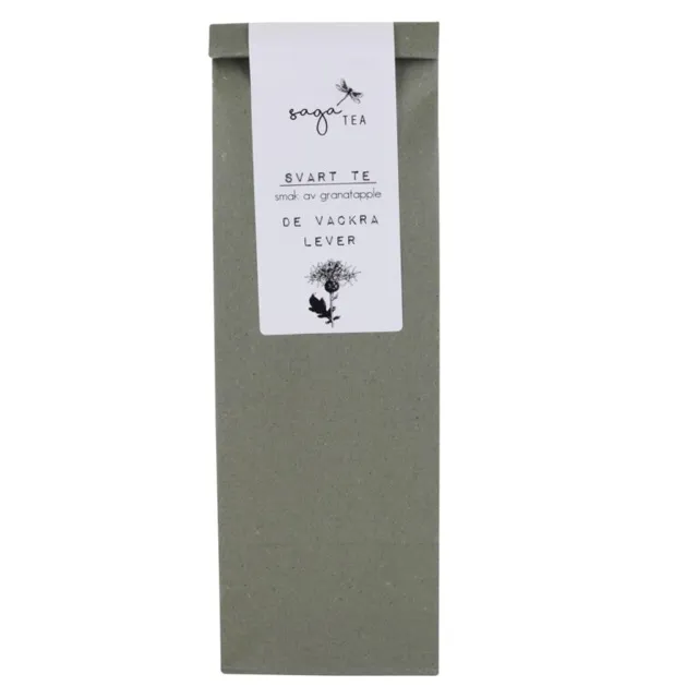 grön-de-vackra-lever Saga te, Black tea De vackra lever, taste of pomegranate