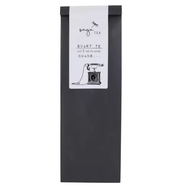 svart-chans Saga te, Black tea Chans, taste of Liquorice & Violet