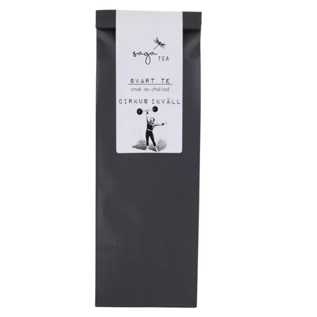 svart-cirkus-ikväll Saga te, Black tea Cirkus i kväll, taste of chocolate