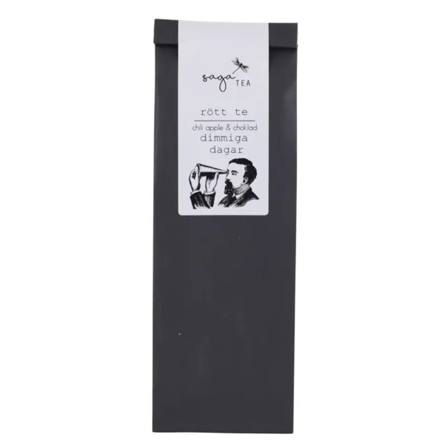 svart dimmiga-dagar Saga te, Red tea Dimmiga dagar, taste of chili, apple & chocolate