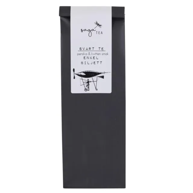 svart enkel-biljett Saga te, Black tea Enkel Biljett, taste of peaches & quince