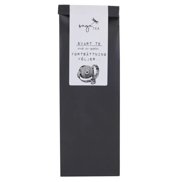 svart fortsättning-följer Saga te, Black tea Fortsättning följer, taste of orange