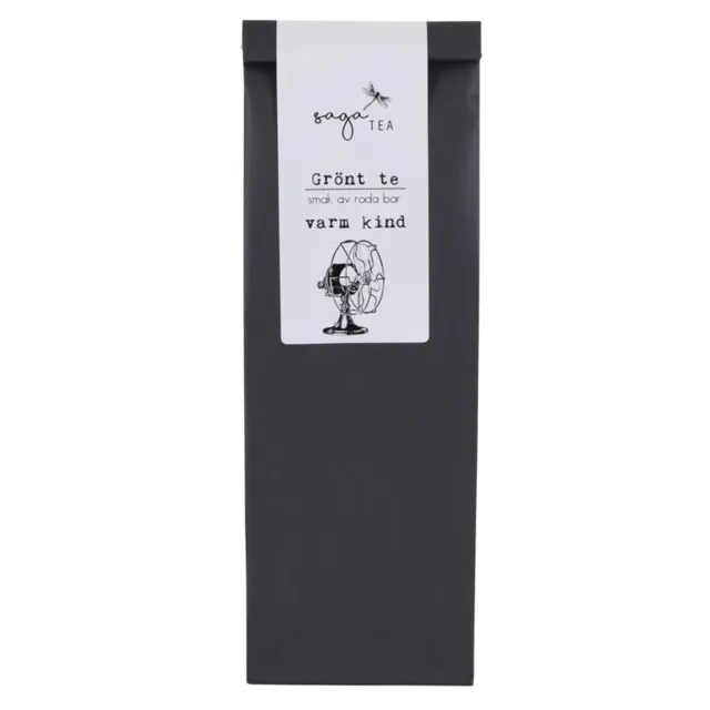 svart green tea varm-kind Saga te, Green tea Varm kind, taste of red berries