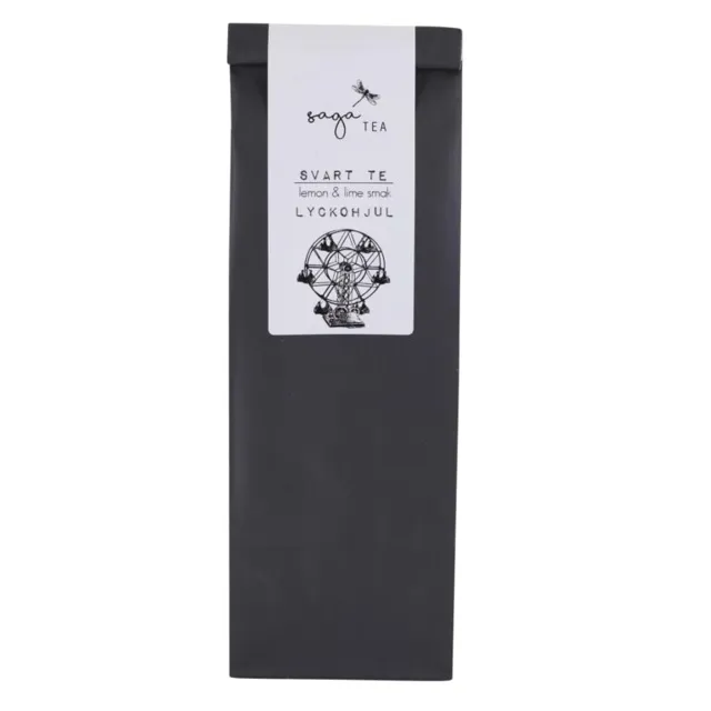 svart-lyckohjul Saga te, Black tea Lyckohjul, taste of lemon & lime