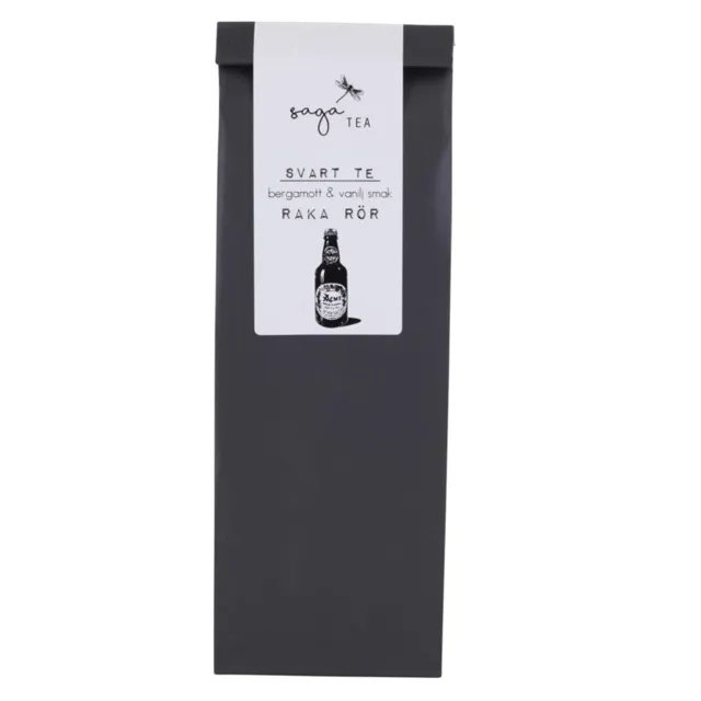 svart-raka-rör Saga te, Black tea Raka rör, taste of bergamott & vanilla