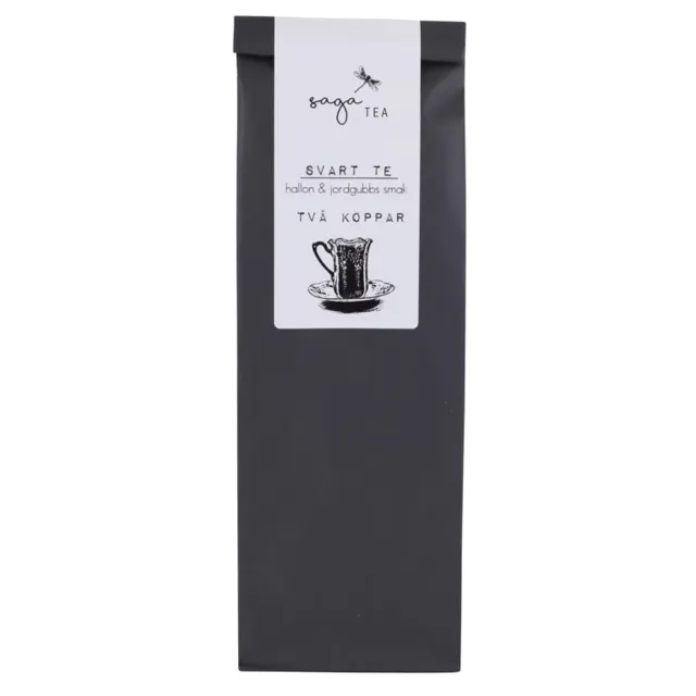 svart-två-koppar Saga te, Black Tea Två koppar, taste of raspberry & strawberry