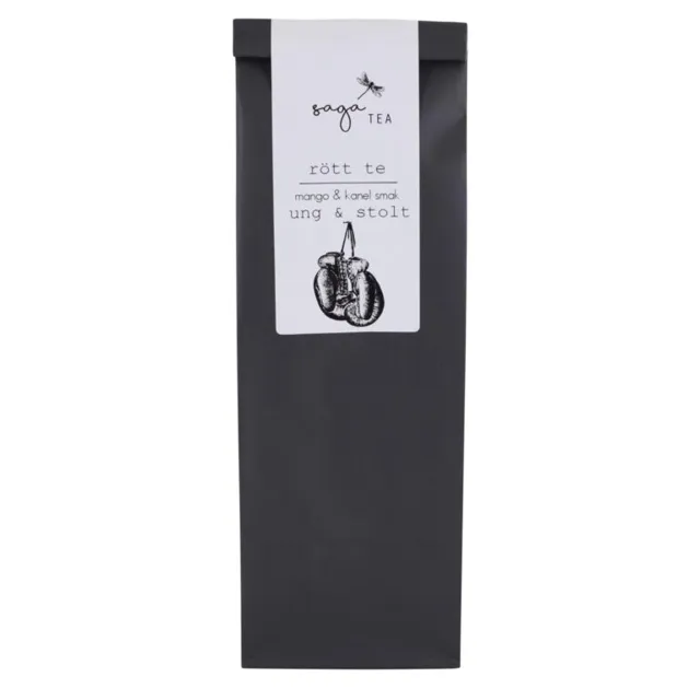 svart ung och stolt Saga te, Red tea Ung & Stolt, taste of mango & cinnamon