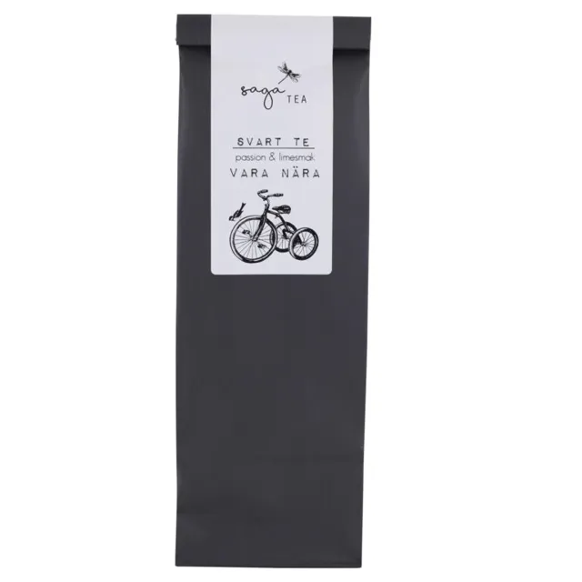 svart-vara-nära Saga te, Black tea Vara nära, taste of passionfruit & lime