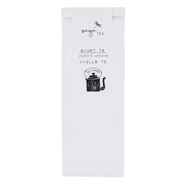 vit-kvälls-te Saga te, Black Tea Kvälls te taste of wild strawberry & vanilla