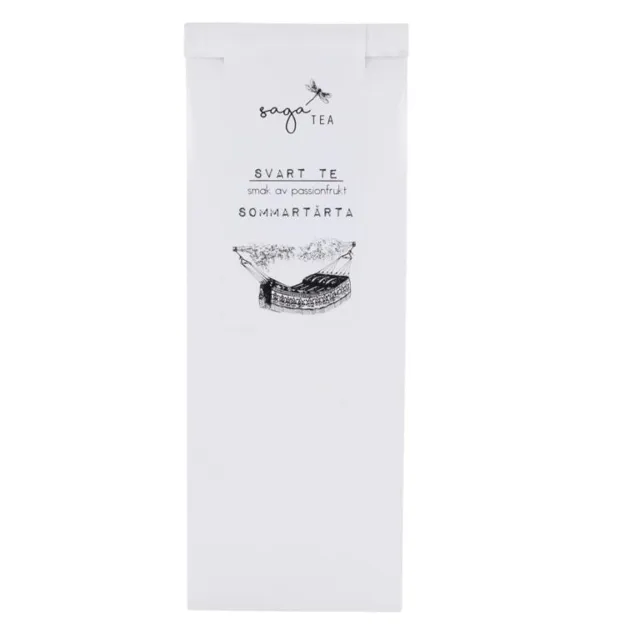 vit-sommartårta Saga te, Black tea Sommartårta, taste of passionfruit