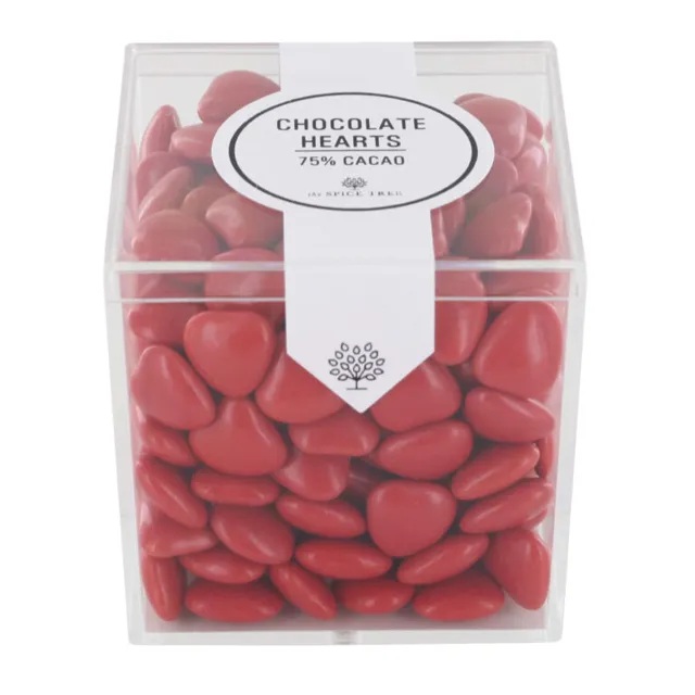 röda-små-hjärtan TST Chocolate Hearts Red 190gr