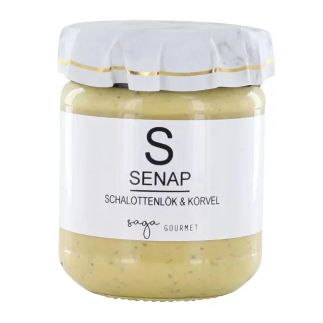 saga-schalottenlök Saga Mustard Shallots & Chervil 250gr NEW!