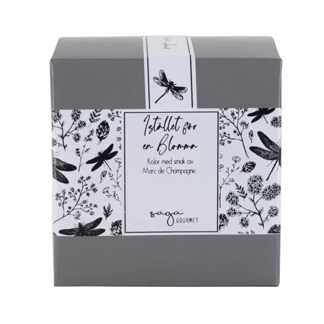 Istället-för-en-blomma-kolor Saga ISTÄLLET FÖR EN BLOMMA KOLOR med smak av Marc de Champagne 200gr NEW!