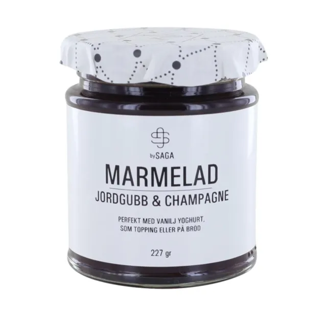 saga-jordgubb-och-champ Saga Jam Strawberry & Champagne 227gr NEW!